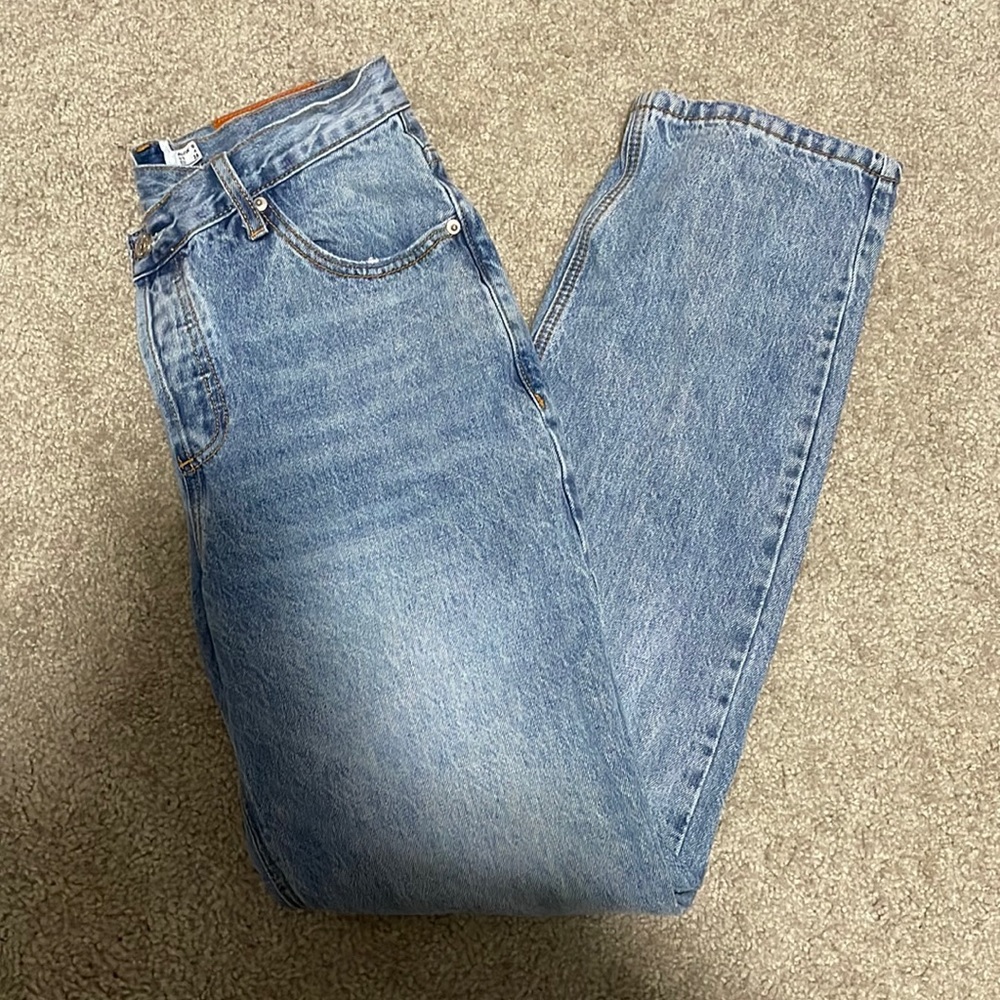 princess polly straight leg asymmetric jeans